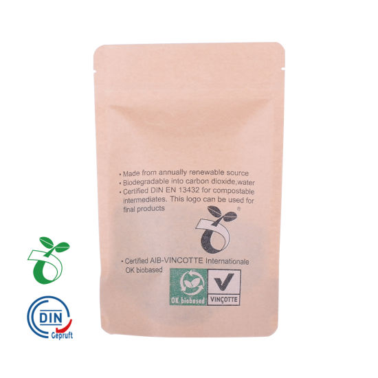 定制打印食品包装袋玉米淀粉生物可降解可堆肥袋100％回收Fsc纸袋
