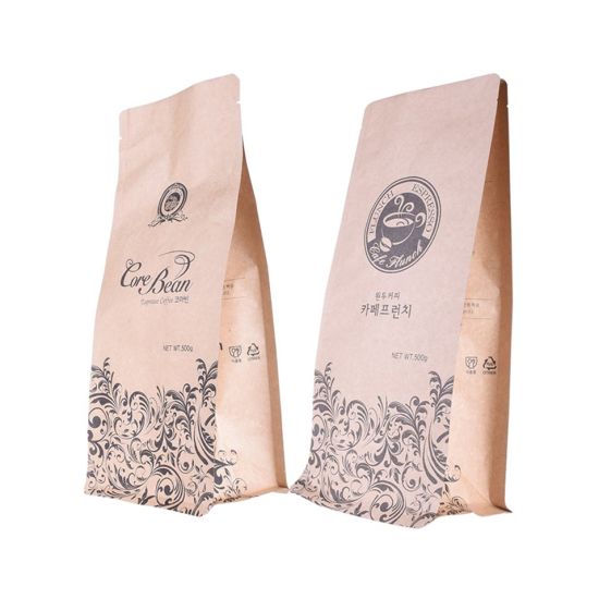 Eco PLA塑料可堆肥食品包装可生物降解的牛皮纸咖啡袋与拉链