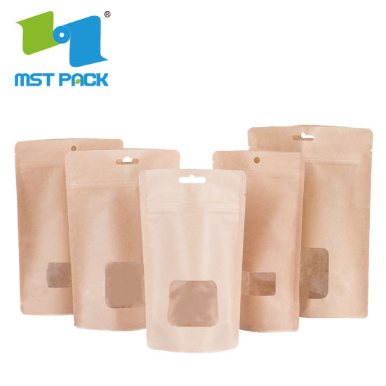 定制印刷圆底咖啡豆可生物降解的包装袋站立袋与自封和窗口