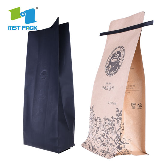 生态工艺纸块底袋可堆肥PLA玉米制成可生物降解的袋咖啡袋与Tin Tiewholesale